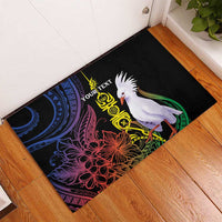 New Caledonia Kanaky Personalized Rubber Doormat Fleche Faitiere Mix Kagu LT7 - Polynesian Pride
