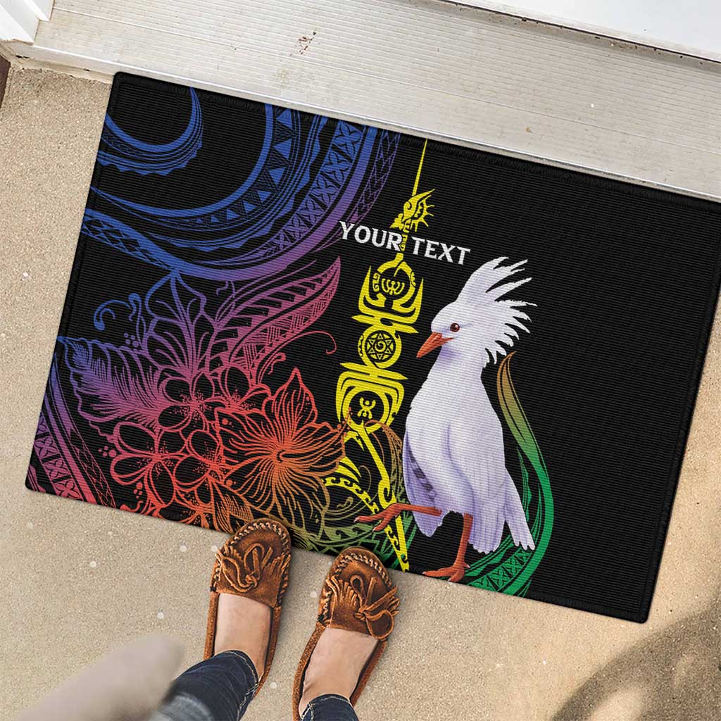 New Caledonia Kanaky Personalized Rubber Doormat Fleche Faitiere Mix Kagu LT7 - Polynesian Pride