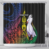 New Caledonia Kanaky Personalized Shower Curtain Fleche Faitiere Mix Kagu