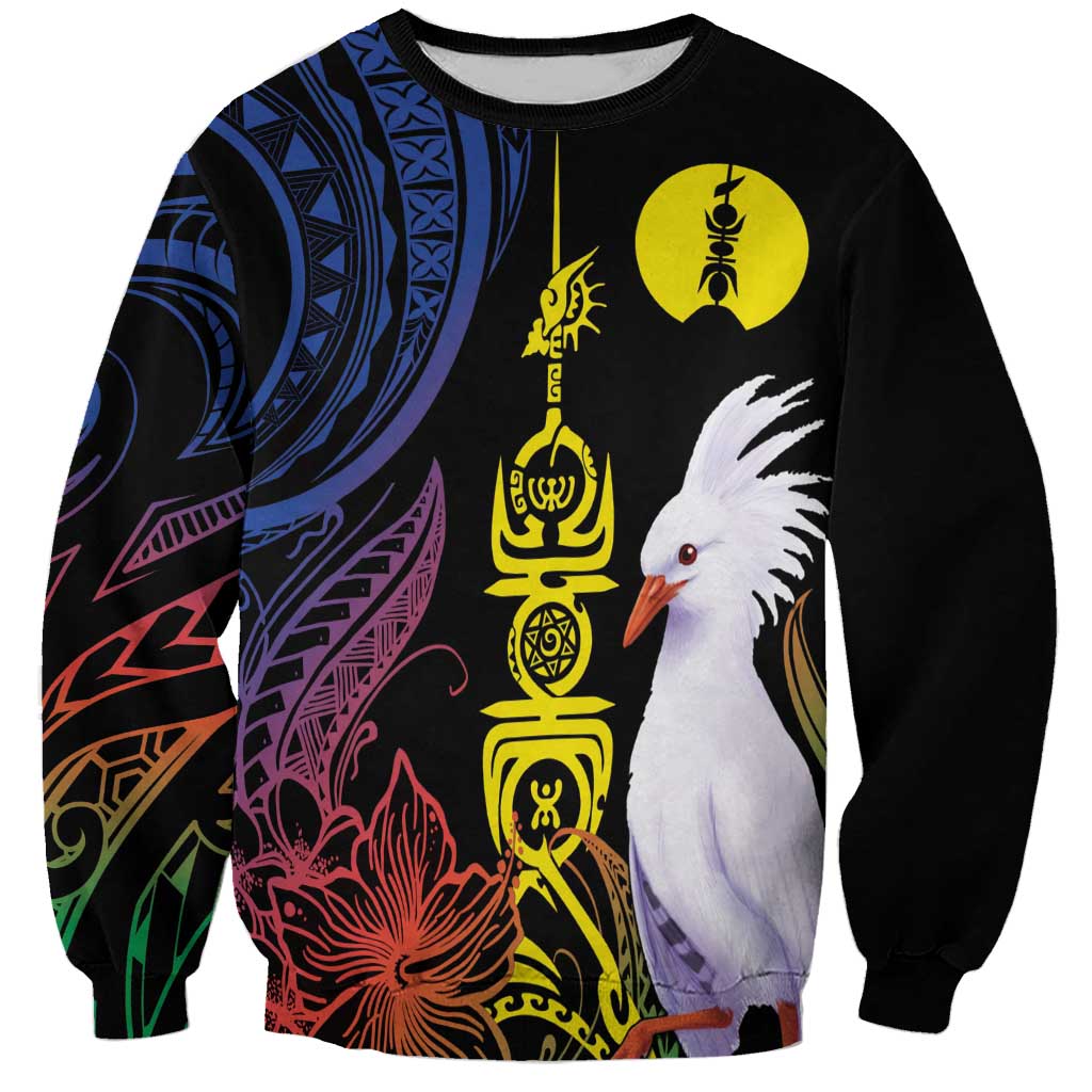 New Caledonia Kanaky Personalized Sweatshirt Fleche Faitiere Mix Kagu LT7 Unisex Colorful - Polynesian Pride