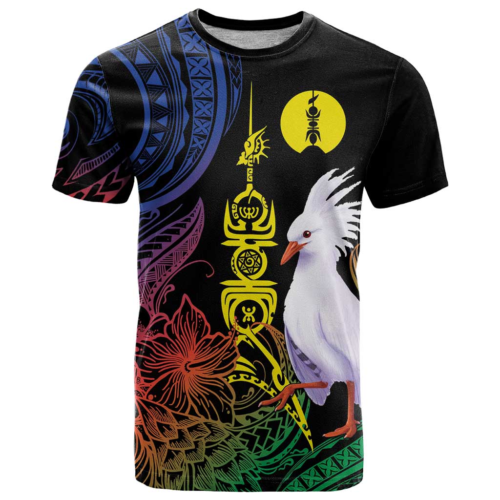 New Caledonia Kanaky Personalized T Shirt Fleche Faitiere Mix Kagu LT7 Colorful - Polynesian Pride