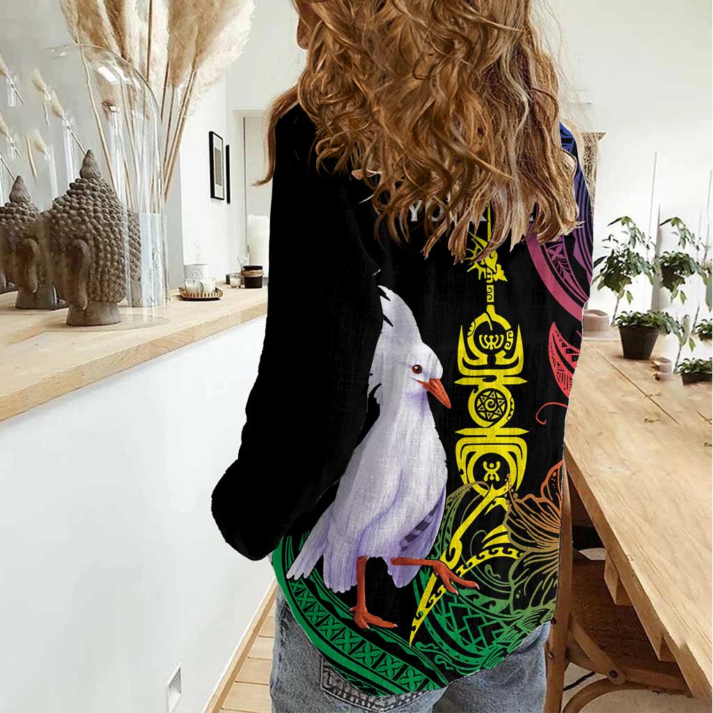 New Caledonia Kanaky Personalized Women Casual Shirt Fleche Faitiere Mix Kagu LT7 - Polynesian Pride