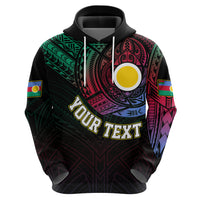 Custom Vanuatu Hoodie Turtle Chest Tattoo Flag Color Shefa LT7 Zip Hoodie Black - Polynesian Pride