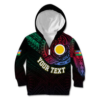 Personalised Vanuatu Kid Hoodie Turtle Chest Tattoo Flag Color - Shefa LT7 - Polynesian Pride