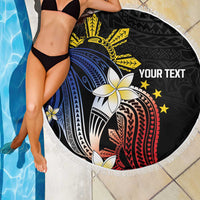 Personalized Philippines Tribal Beach Blanket Tropical Waves - Plumeria