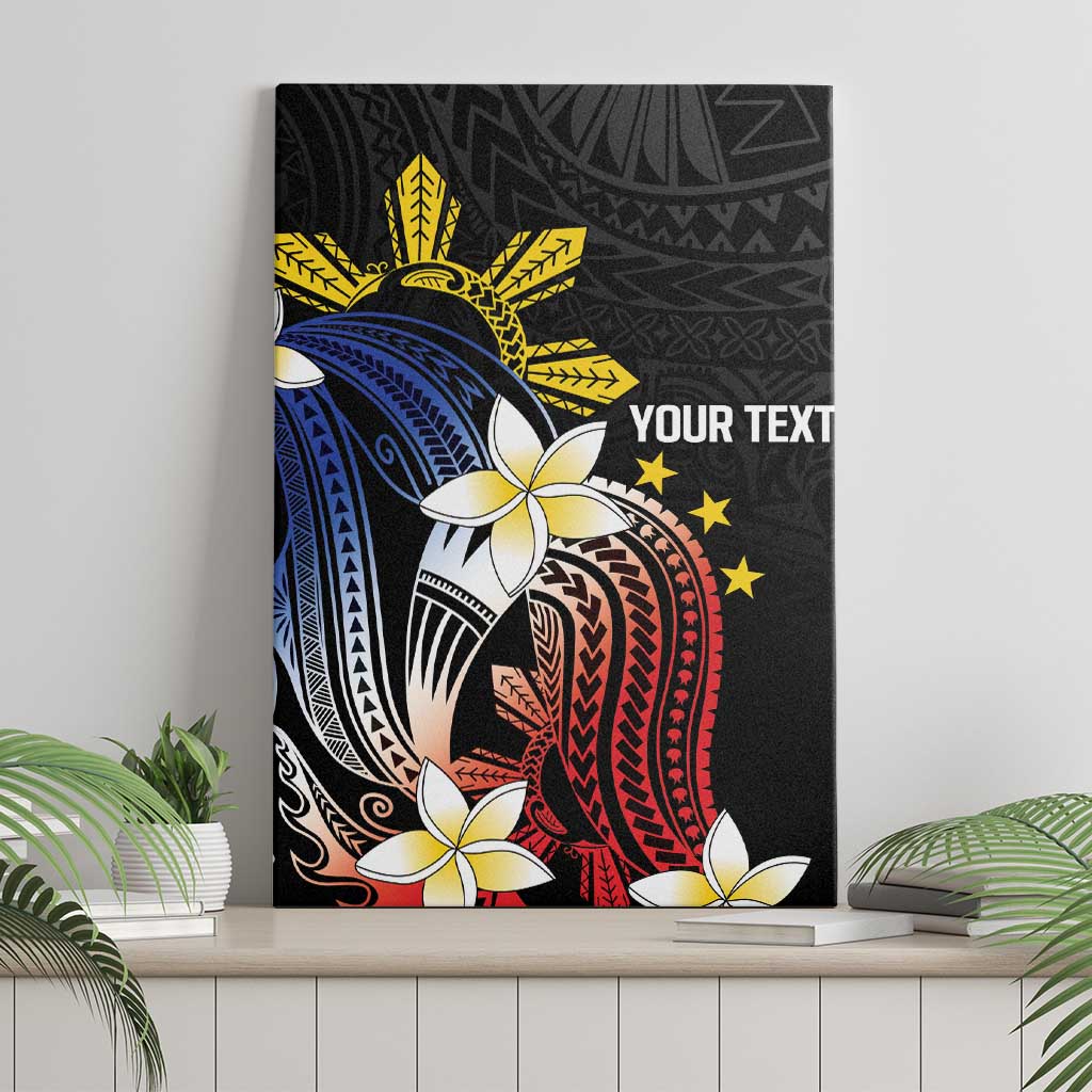 Personalized Philippines Tribal Canvas Wall Art Tropical Waves - Plumeria