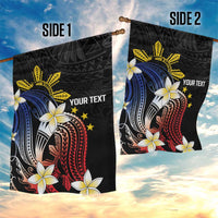 Personalized Philippines Tribal Garden Flag Tropical Waves - Plumeria
