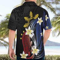 Personalized Philippines Tribal Hawaiian Shirt Tropical Waves - Plumeria