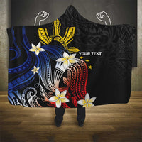 Personalized Philippines Tribal Hooded Blanket Tropical Waves - Plumeria