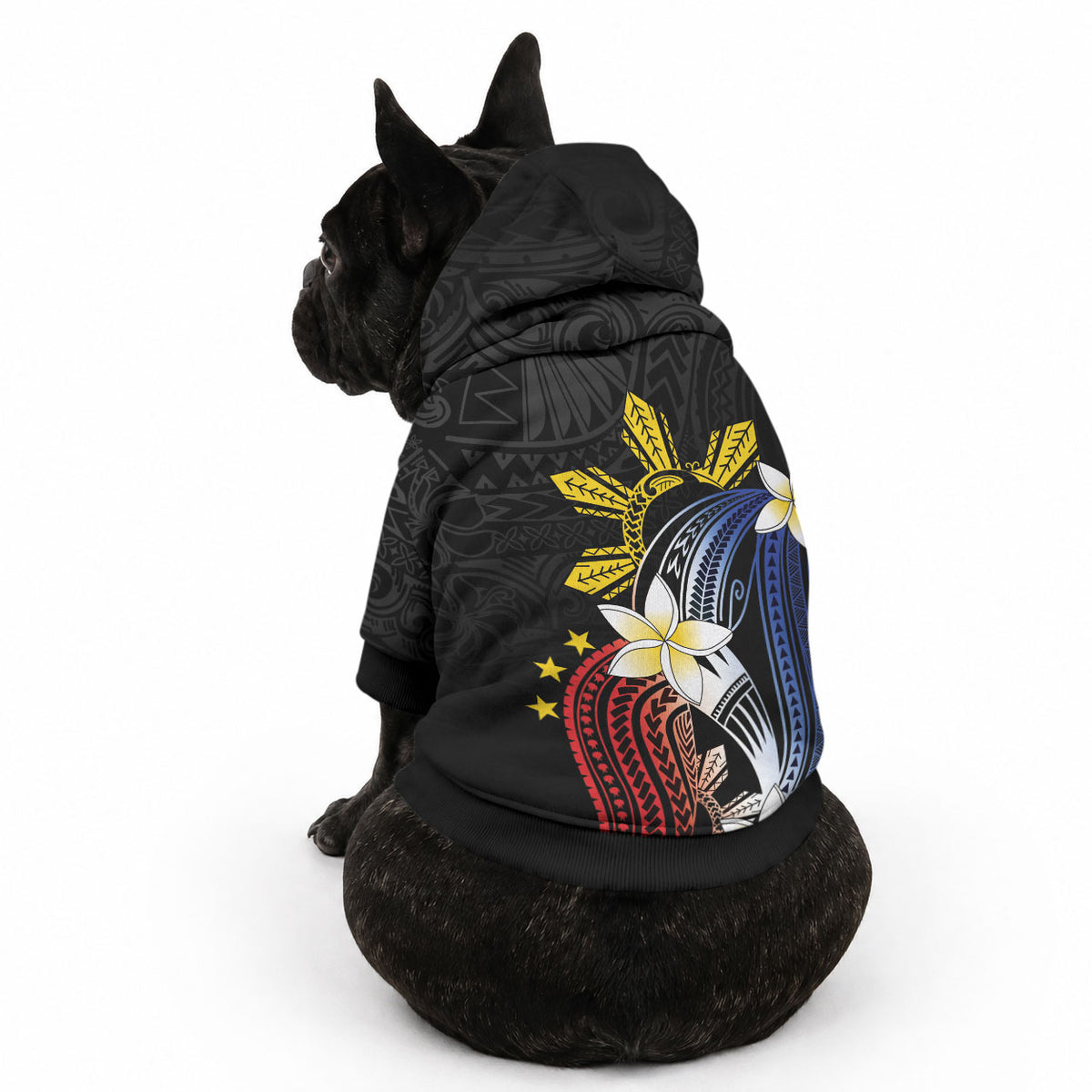 Personalized Philippines Tribal Pet Hoodie Tropical Waves - Plumeria