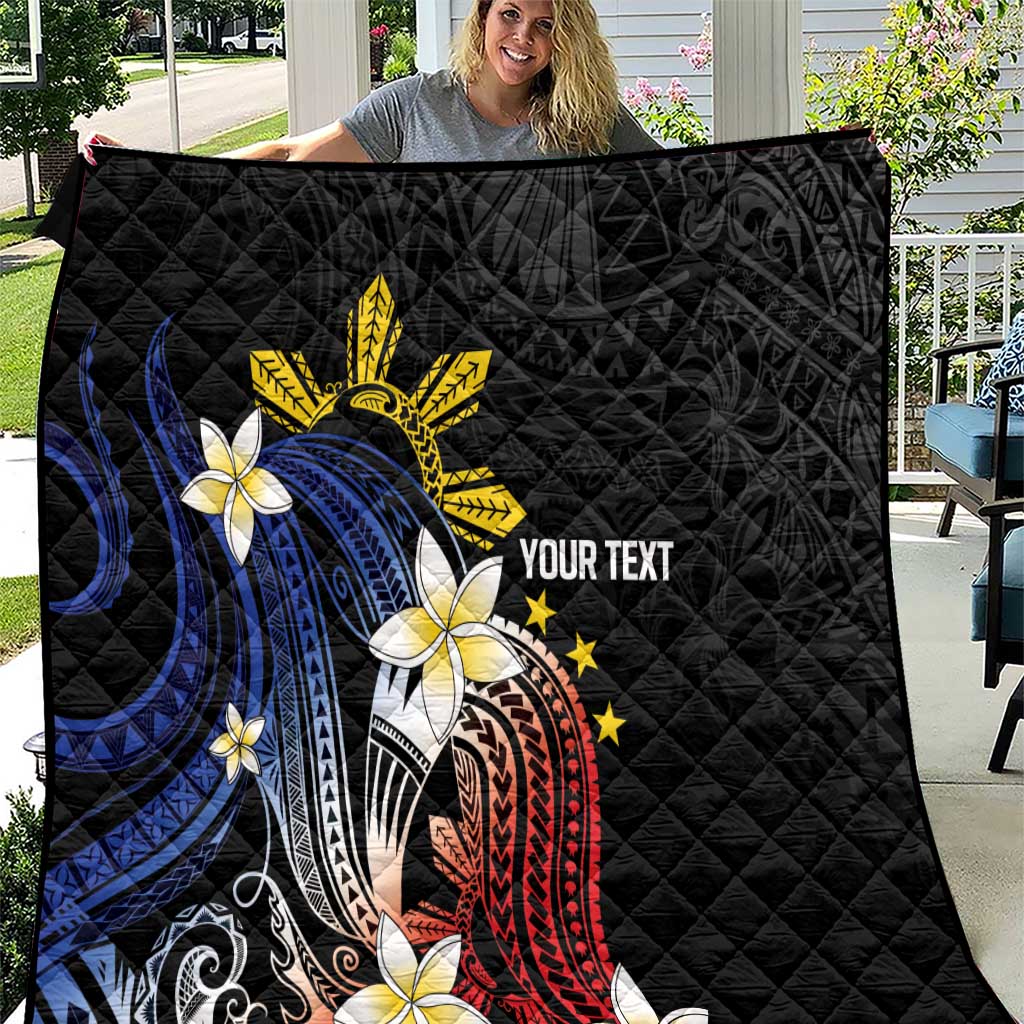 Personalized Philippines Tribal Quilt Tropical Waves - Plumeria