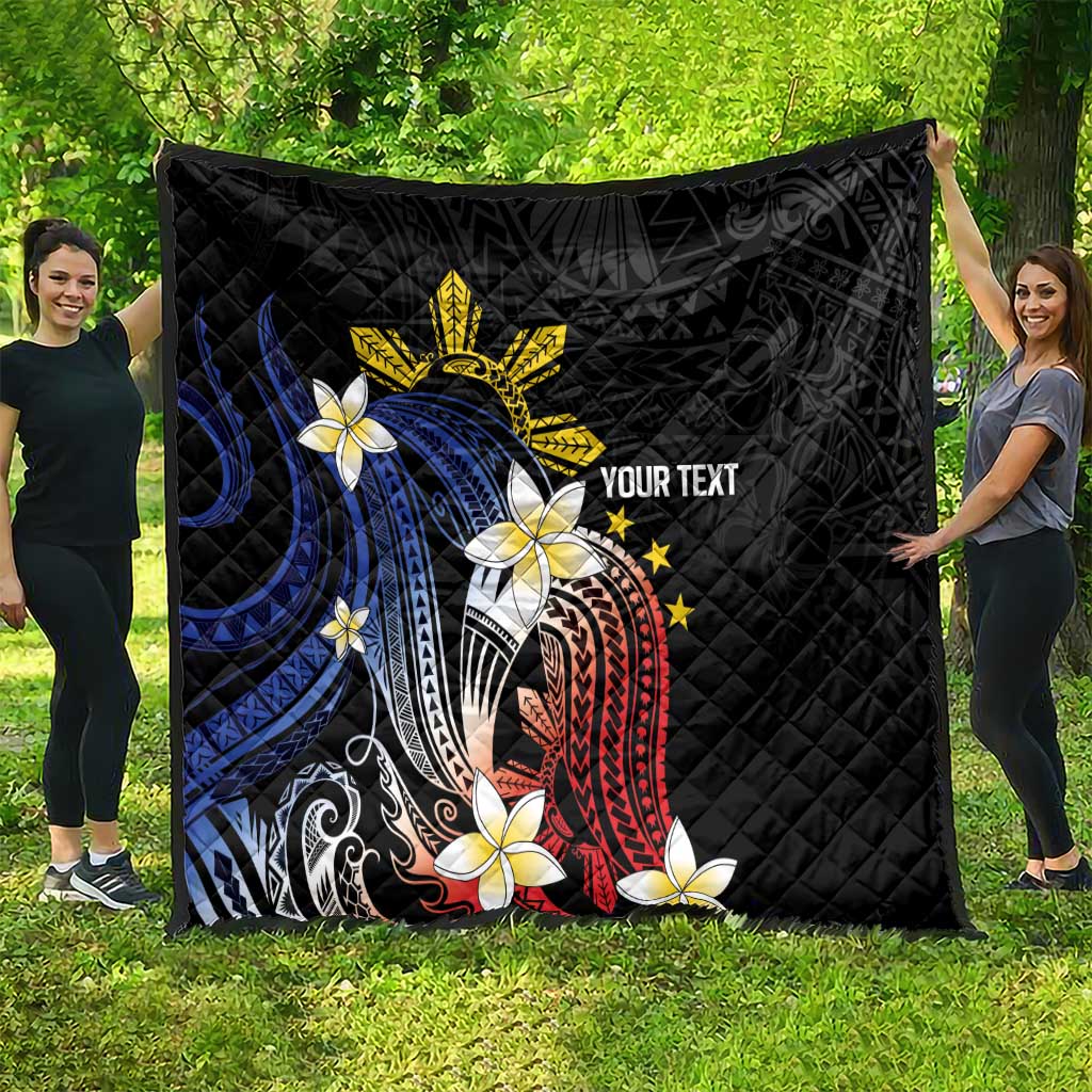 Personalized Philippines Tribal Quilt Tropical Waves - Plumeria