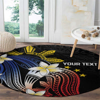 Personalized Philippines Tribal Round Carpet Tropical Waves - Plumeria
