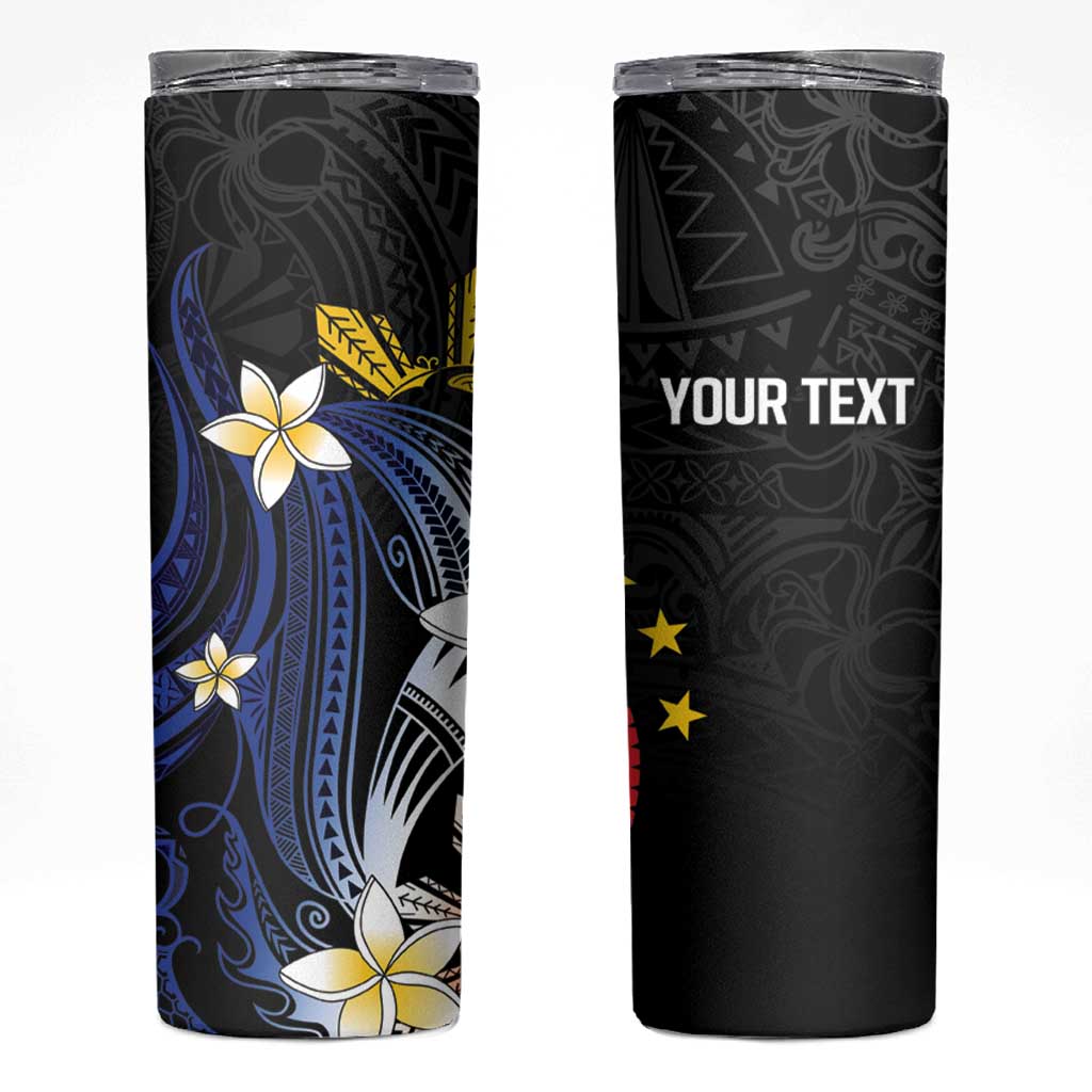 Personalized Philippines Tribal Skinny Tumbler Tropical Waves - Plumeria