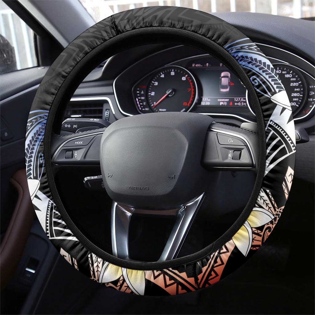Philippines Tribal Steering Wheel Cover Tropical Waves - Plumeria