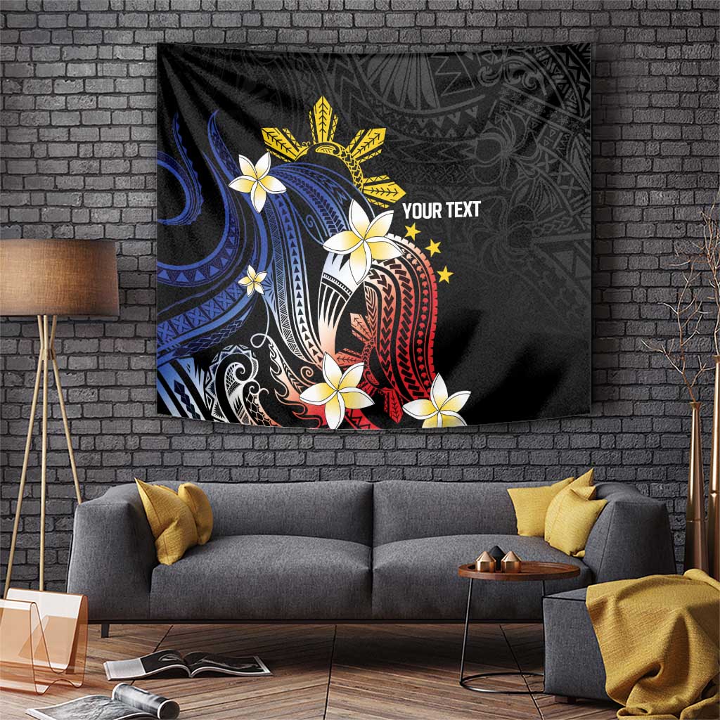 Personalized Philippines Tribal Tapestry Tropical Waves - Plumeria