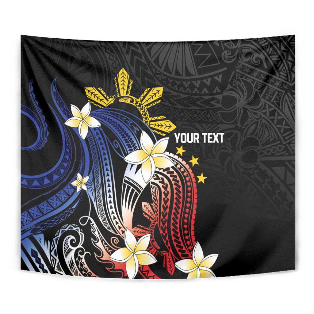 Personalized Philippines Tribal Tapestry Tropical Waves - Plumeria