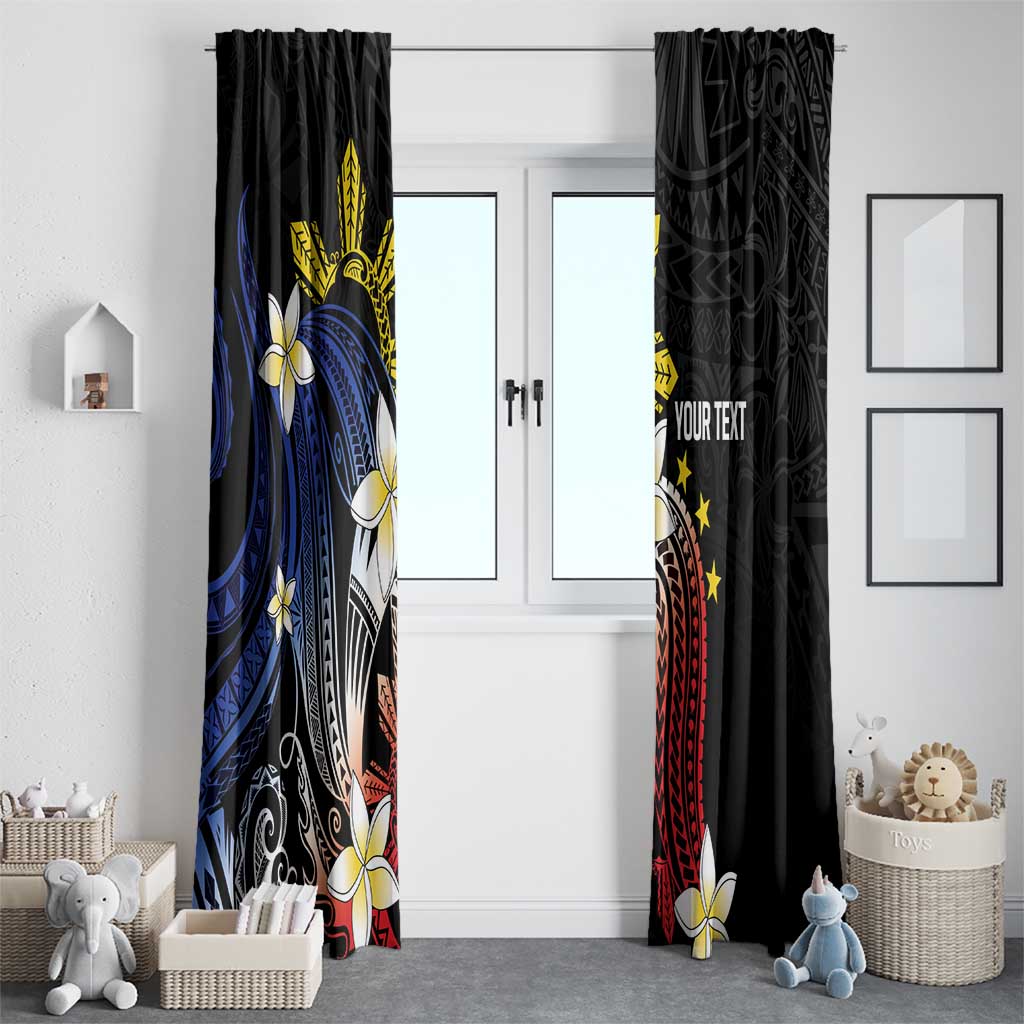 Personalized Philippines Tribal Window Curtain Tropical Waves - Plumeria