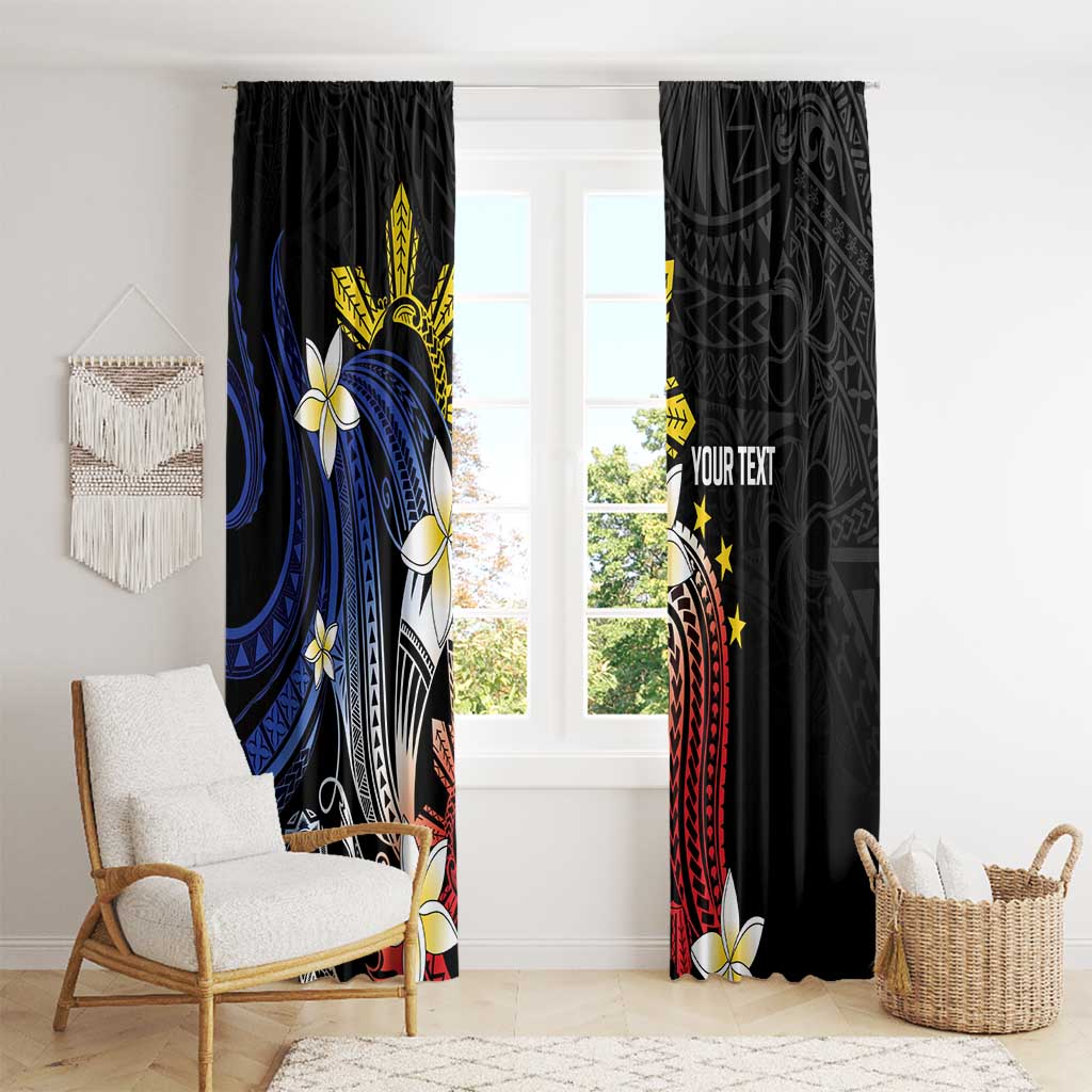 Personalized Philippines Tribal Window Curtain Tropical Waves - Plumeria