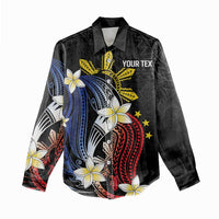 Personalized Philippines Tribal Women Casual Shirt Tropical Waves - Plumeria