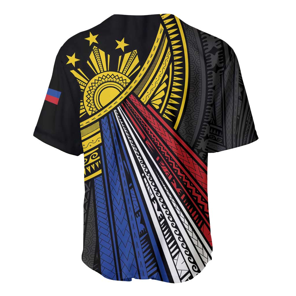 Philippines Sun Baseball Jersey Pasifika Tribal Style