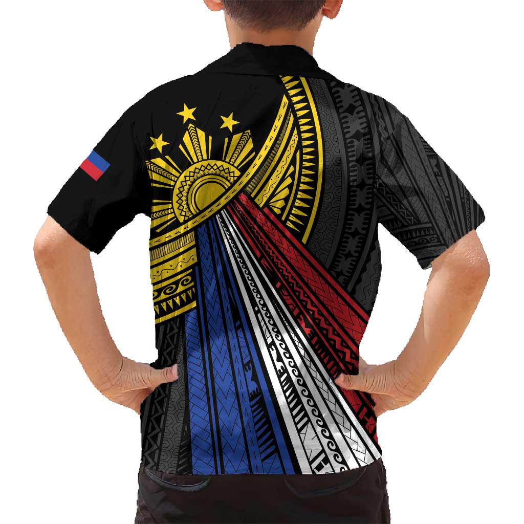 Philippines Sun Family Matching Puletasi and Hawaiian Shirt Pasifika Tribal Style