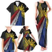 Philippines Sun Family Matching Tank Maxi Dress and Hawaiian Shirt Pasifika Tribal Style