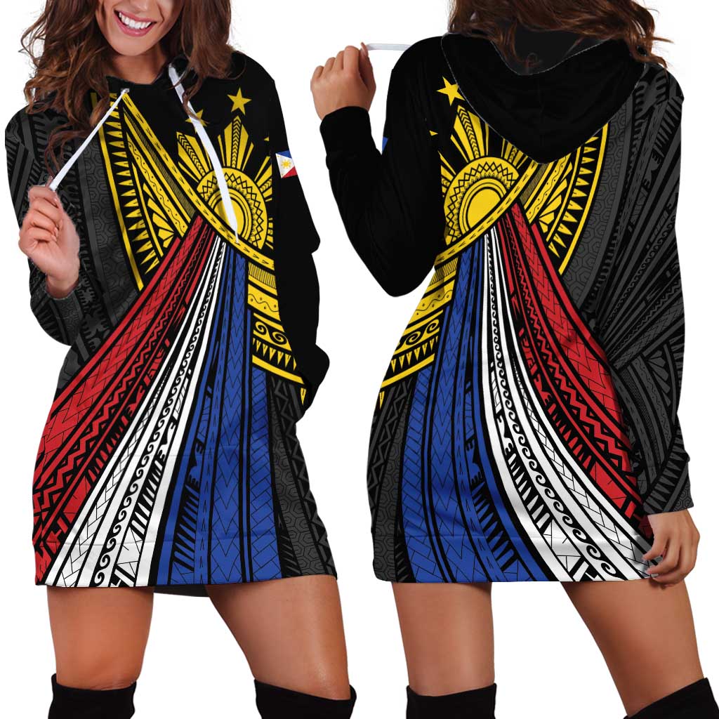 Philippines Sun Hoodie Dress Pasifika Tribal Style