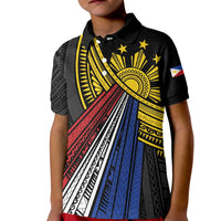 Philippines Sun Kid Polo Shirt Pasifika Tribal Style