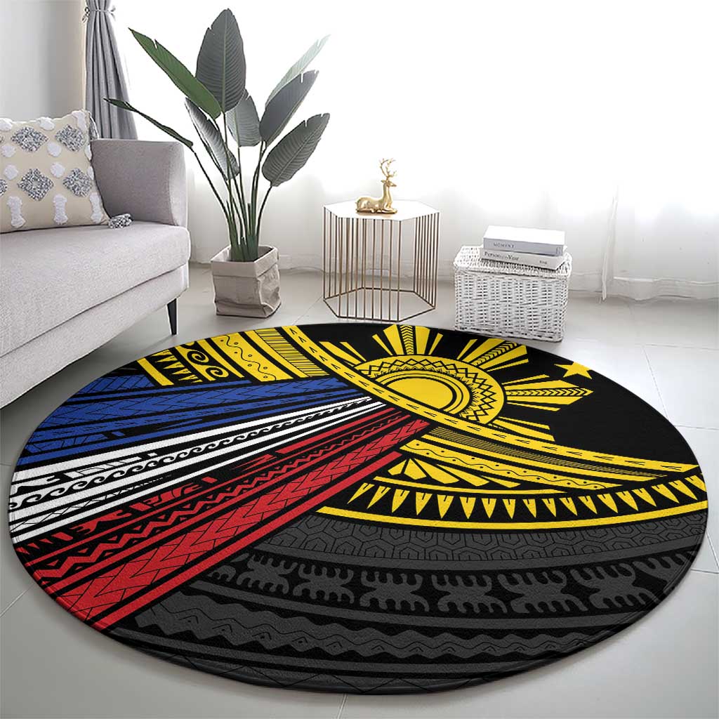 Philippines Sun Round Carpet Pasifika Tribal Style