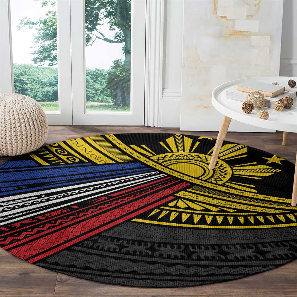 Philippines Sun Round Carpet Pasifika Tribal Style