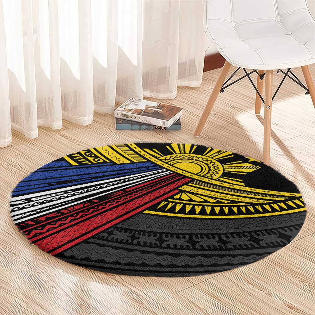 Philippines Sun Round Carpet Pasifika Tribal Style