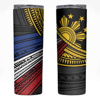 Philippines Sun Skinny Tumbler Pasifika Tribal Style LT7 Black - Polynesian Pride