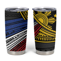 Philippines Sun Tumbler Cup Pasifika Tribal Style LT7 Black - Polynesian Pride
