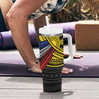 Philippines Sun Tumbler With Handle Pasifika Tribal Style LT7 - Polynesian Pride