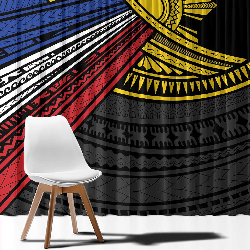 Philippines Sun Window Curtain Pasifika Tribal Style