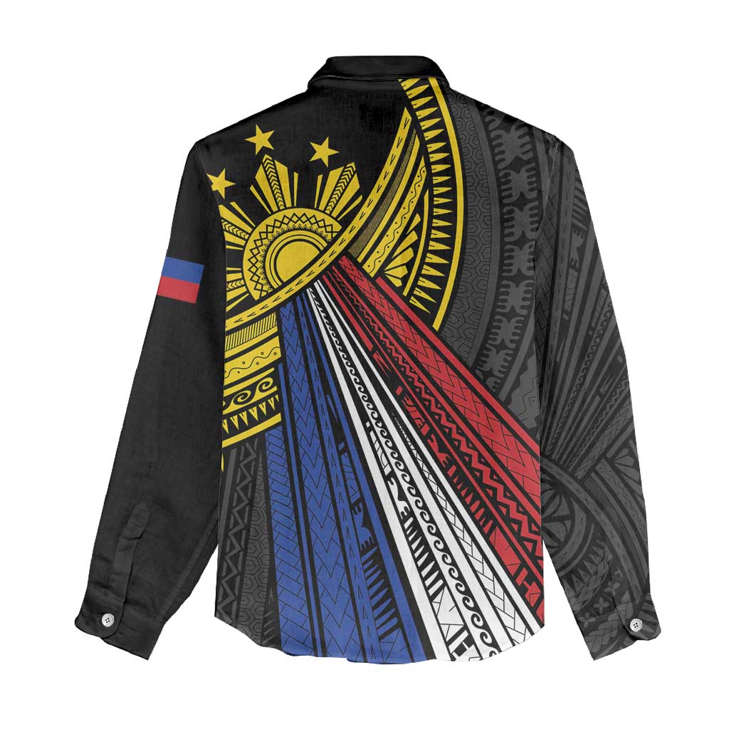 Philippines Sun Women Casual Shirt Pasifika Tribal Style