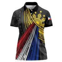 Philippines Sun Women Polo Shirt Pasifika Tribal Style