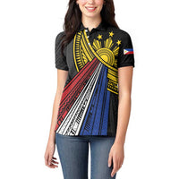 Philippines Sun Women Polo Shirt Pasifika Tribal Style