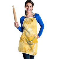 Hawaii Oahu Island Flowers Lei Apron Yellow Ilima Mix Plumeria
