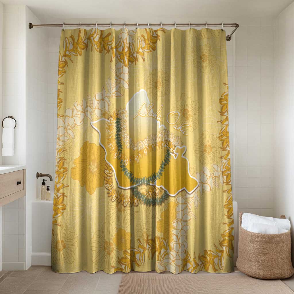 Hawaii Oahu Island Flowers Lei Bathroom Set Yellow Ilima Mix Plumeria