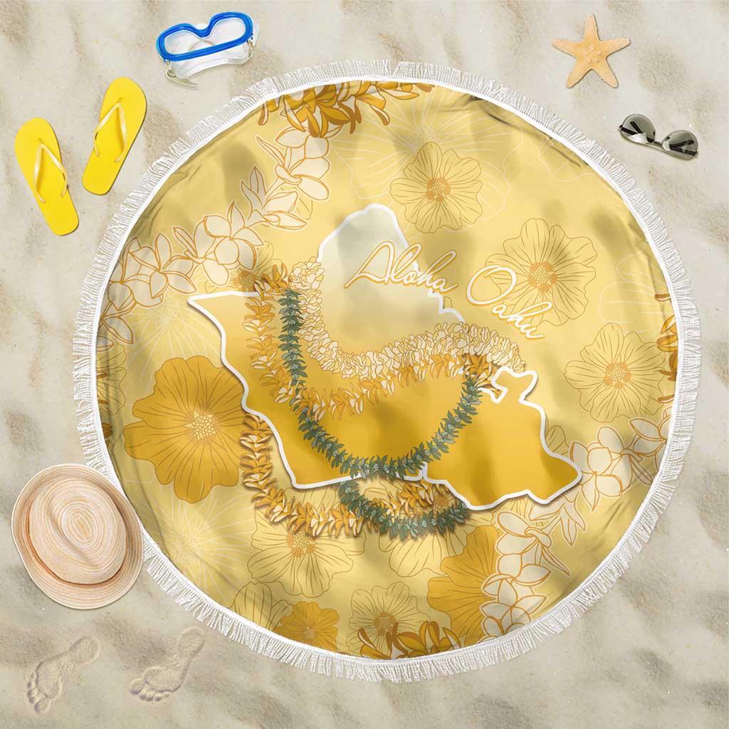 Hawaii Oahu Island Flowers Lei Beach Blanket Yellow Ilima Mix Plumeria LT7 One Size 150cm Yellow - Polynesian Pride