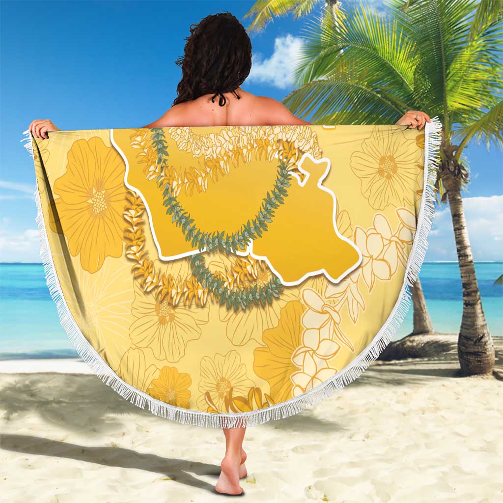 Hawaii Oahu Island Flowers Lei Beach Blanket Yellow Ilima Mix Plumeria LT7 - Polynesian Pride
