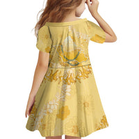 Hawaii Oahu Island Flowers Lei Family Matching Off Shoulder Maxi Dress and Hawaiian Shirt Yellow Ilima Mix Plumeria LT7 - Polynesian Pride
