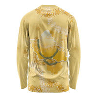 Hawaii Oahu Island Flowers Lei Long Sleeve Shirt Yellow Ilima Mix Plumeria LT7 - Polynesian Pride