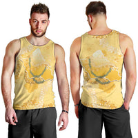 Hawaii Oahu Island Flowers Lei Men Tank Top Yellow Ilima Mix Plumeria LT7 - Polynesian Pride
