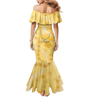 Hawaii Oahu Island Flowers Lei Mermaid Dress Yellow Ilima Mix Plumeria LT7 - Polynesian Pride