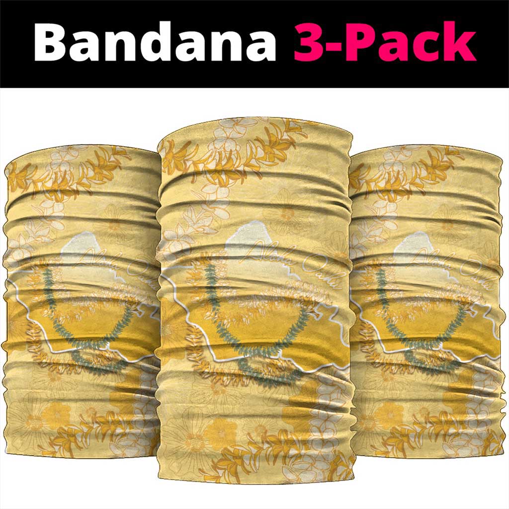 Hawaii Oahu Island Flowers Lei Neck Gaiter Yellow Ilima Mix Plumeria LT7 package One Size: 25*50cm Yellow - Polynesian Pride