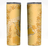 Hawaii Oahu Island Flowers Lei Skinny Tumbler Yellow Ilima Mix Plumeria