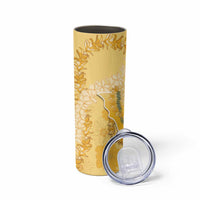 Hawaii Oahu Island Flowers Lei Skinny Tumbler Yellow Ilima Mix Plumeria